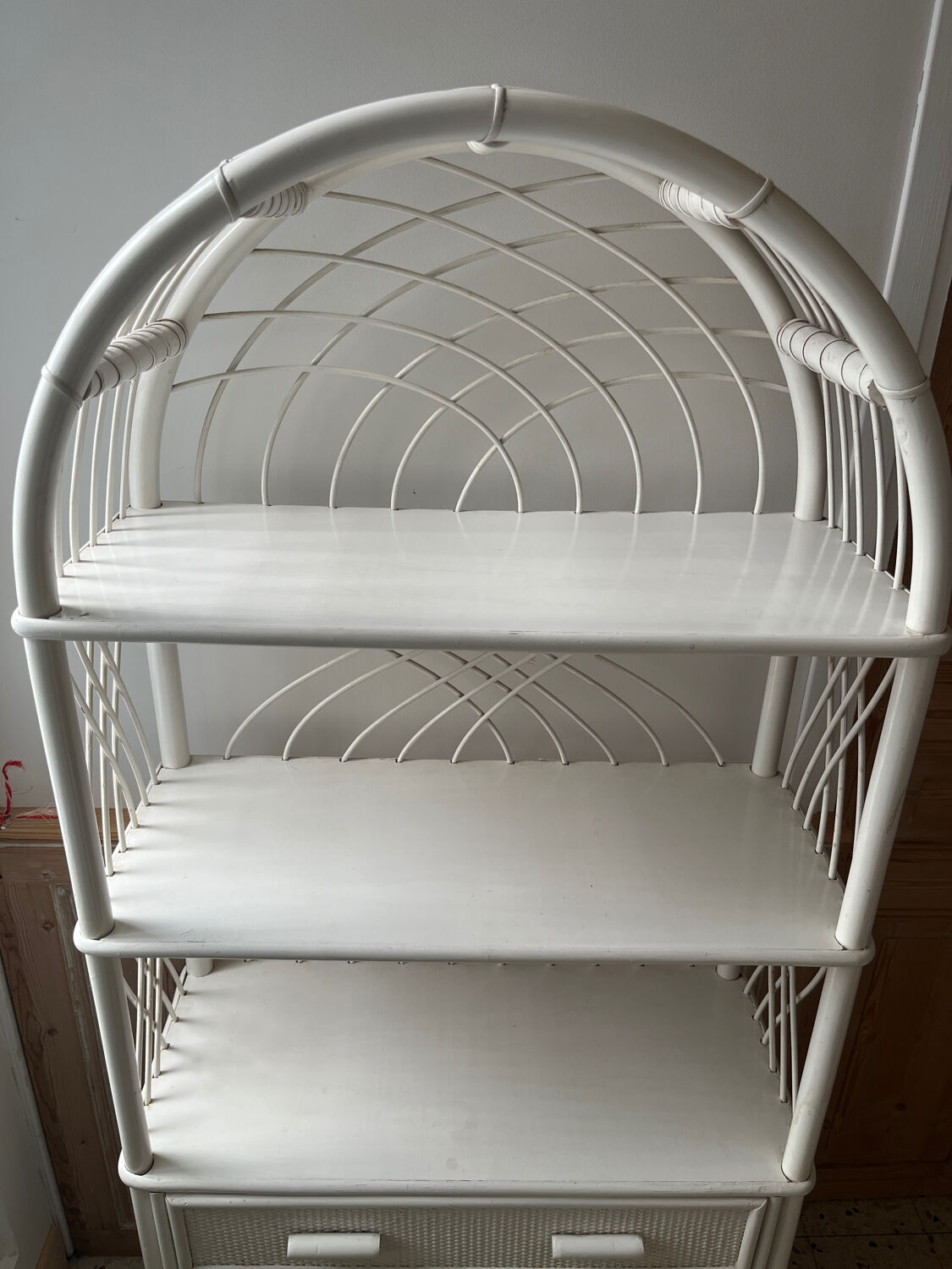 Rattan bookshelf shelf