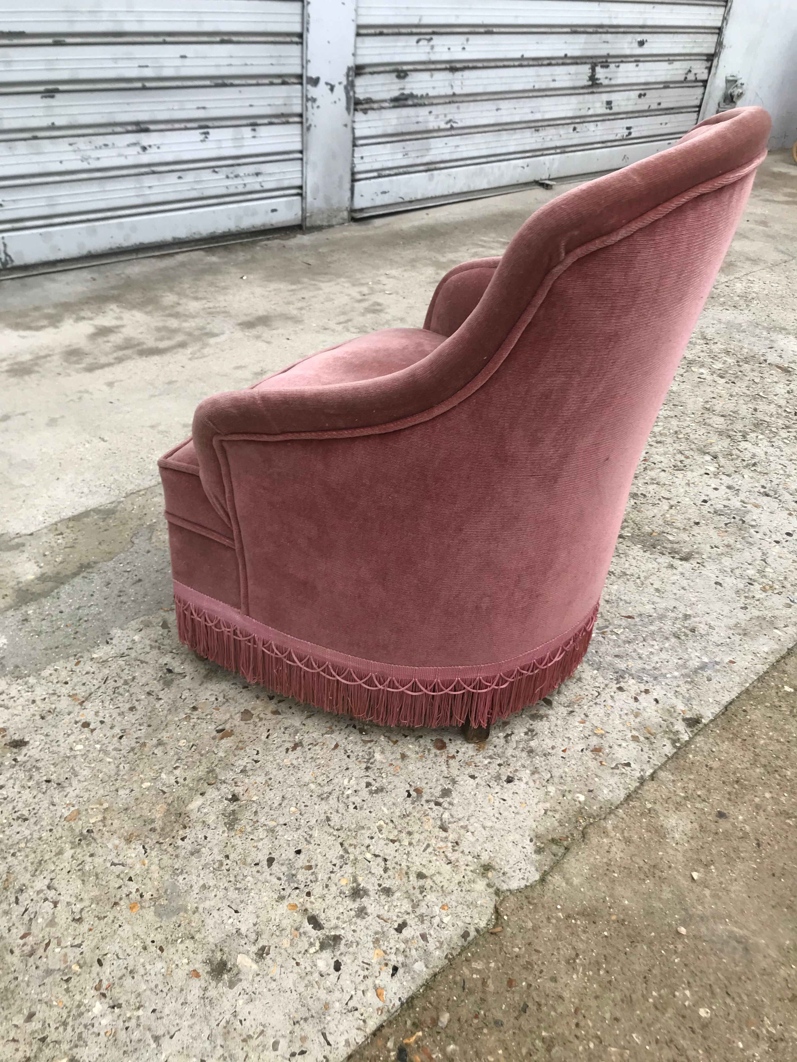 Pink padded chair