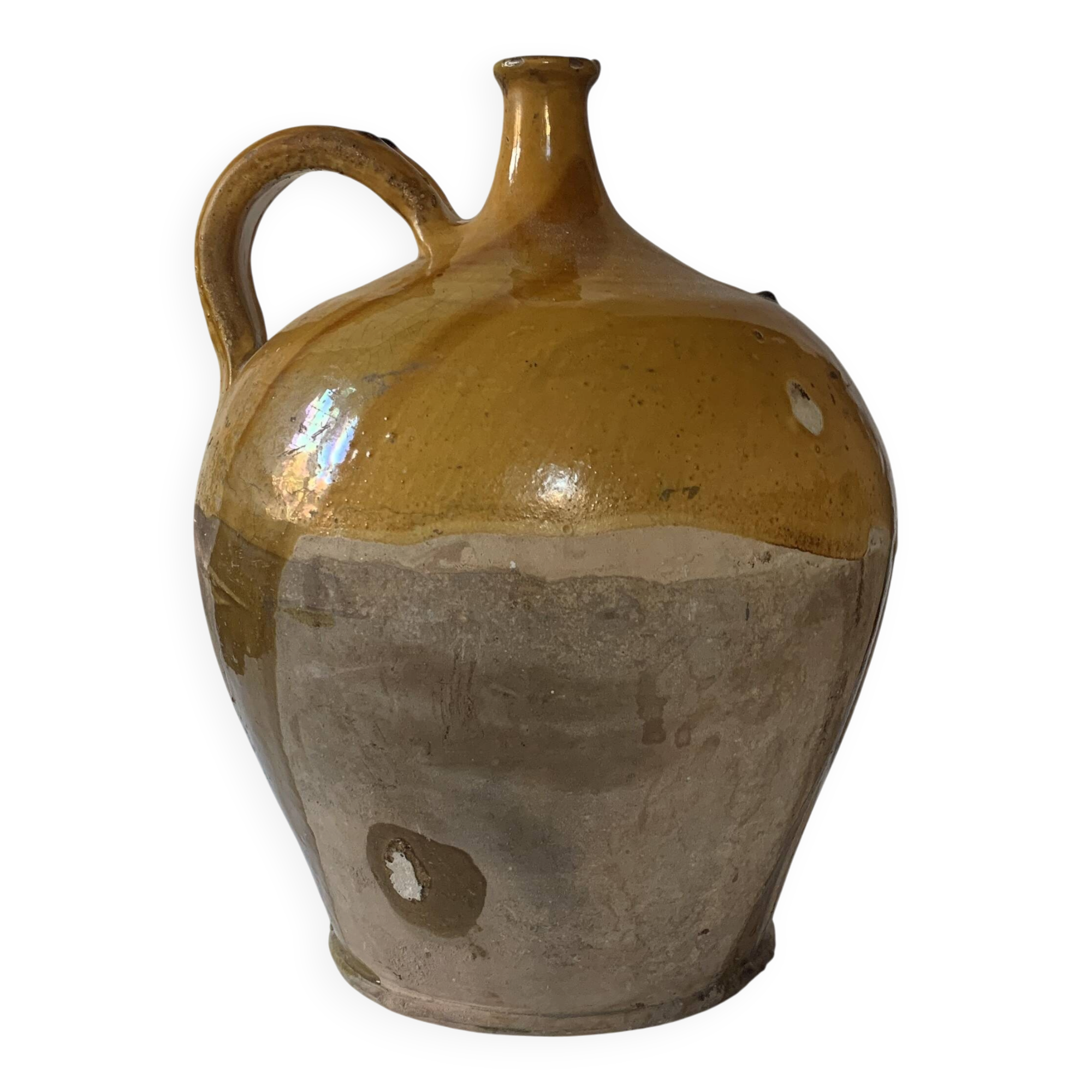 Glazed yellow terracotta cradle – South-West of France – 19th century