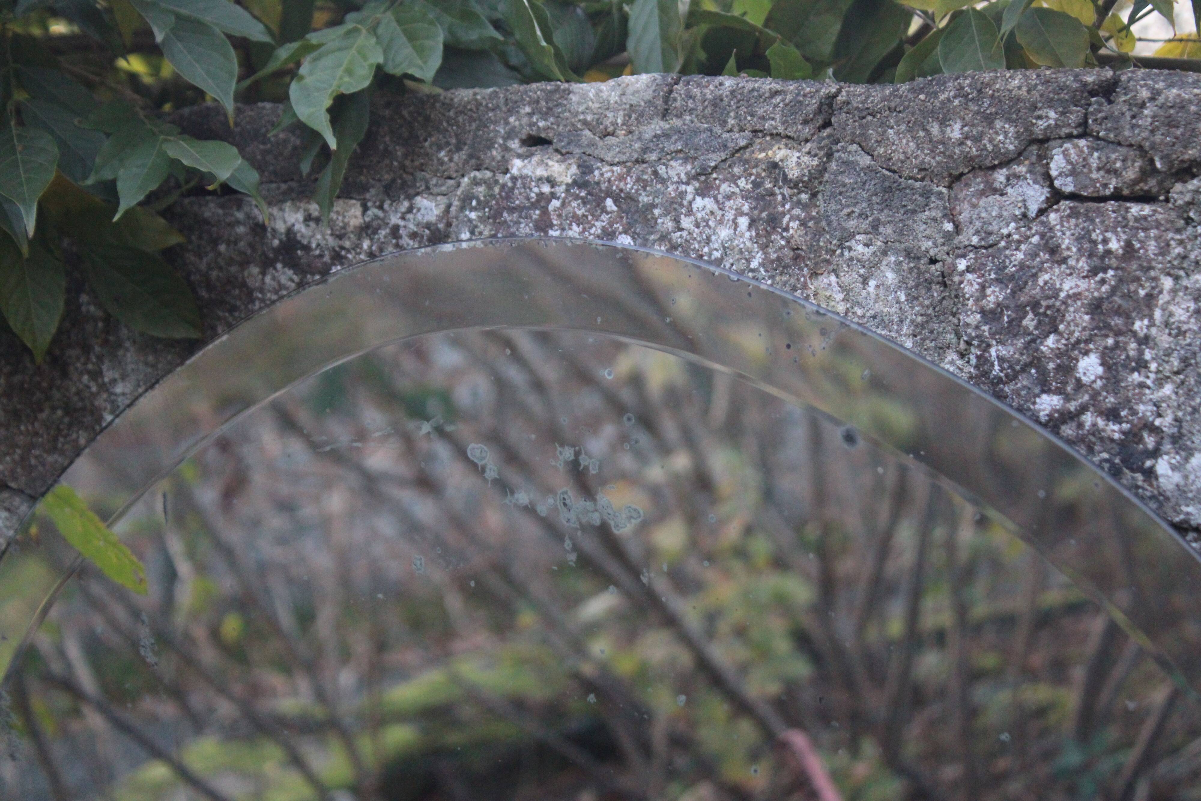 Art Deco mirror from the 1930s – Beveled glass & carved frame
