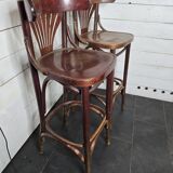 Pair of bistro stools with backrest