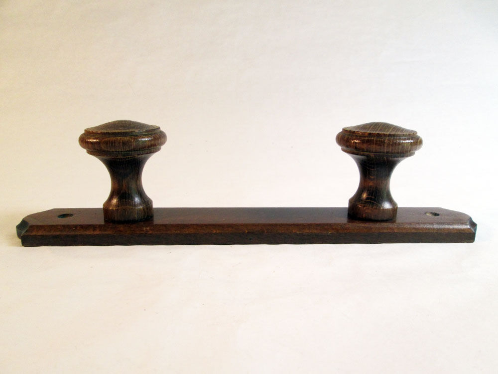 Wooden wall coat rack 2 hooks