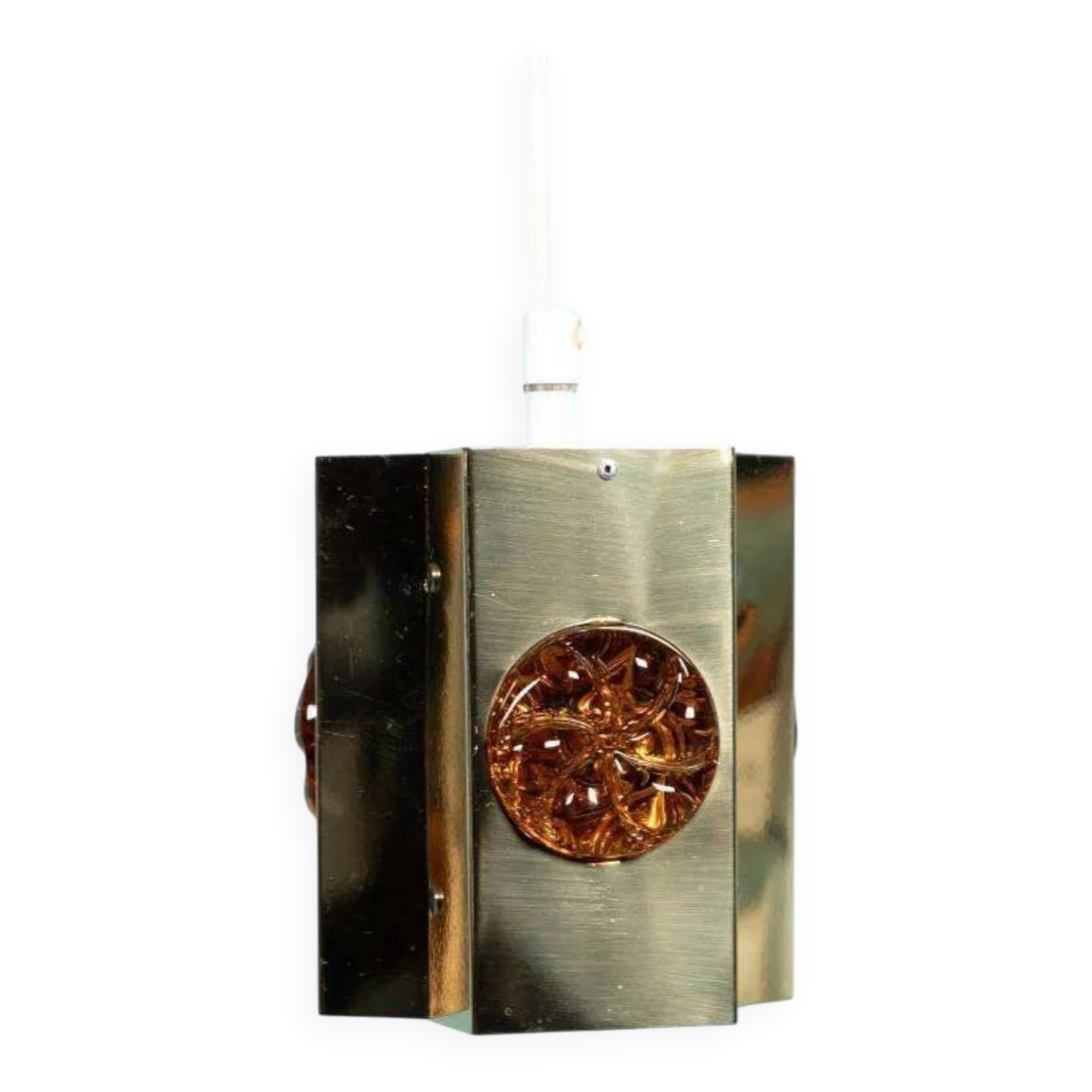 Vintage Danish Design Vitrika Suspension, brass & glass