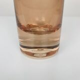 Vintage salmon pink glass roller vase