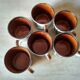Set of 6 tea or coffee cups, ceramic Boch series Rambouillet in the 1960