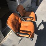 Knoll edition Pollock leather cognac chair