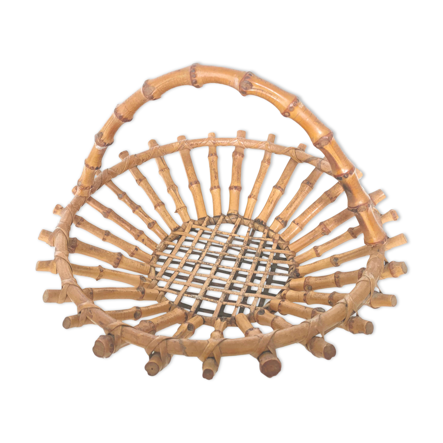Bamboo and rattan fruit basket