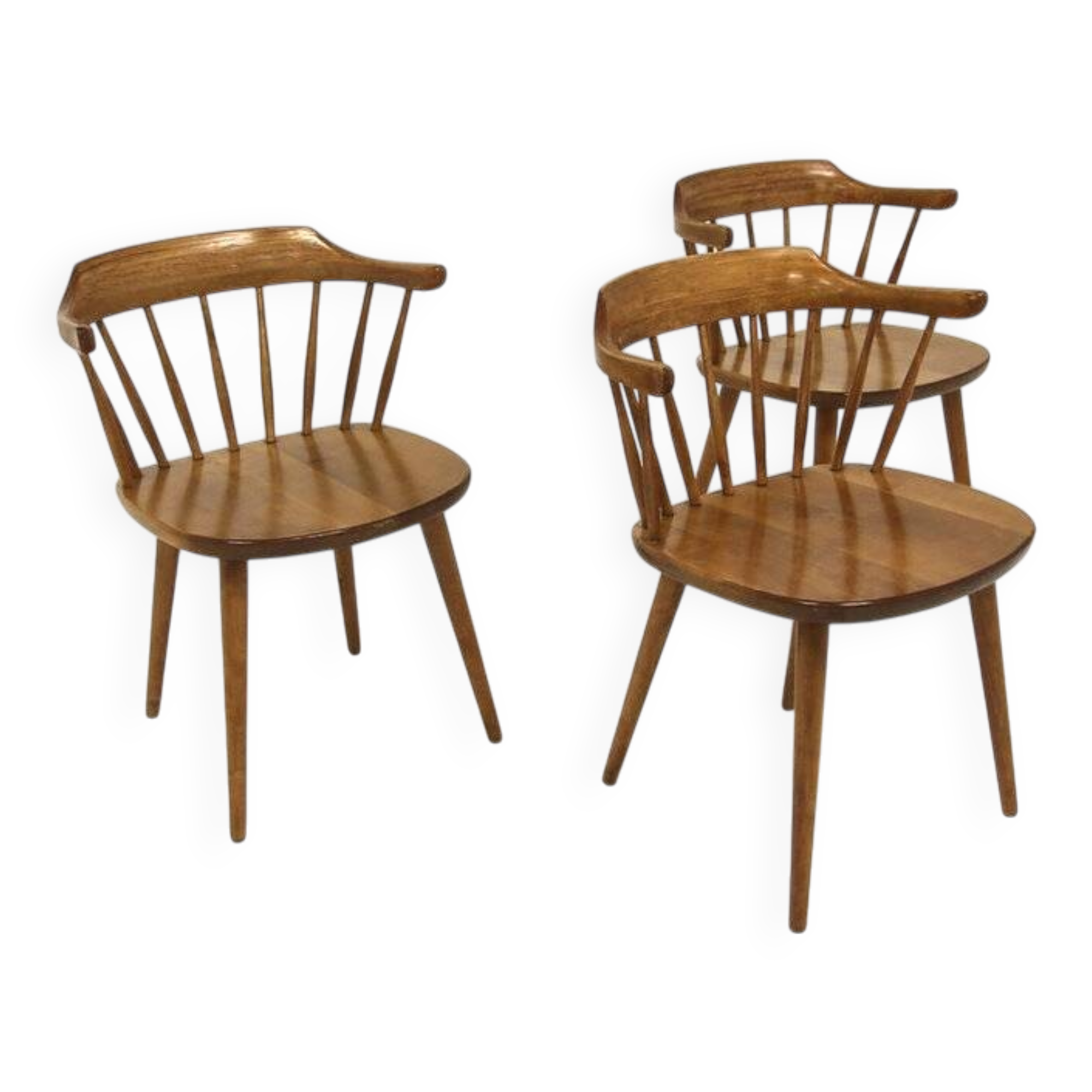 Set of 3 "Småland" chairs, Yngve Ekström, Sweden, 1970