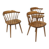 Set of 3 "Småland" chairs, Yngve Ekström, Sweden, 1970