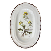 Earthenware dish with botanical decoration "Diplotaxis muralis", Haute Provence