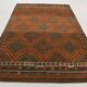 Tapis Kilim Tribal Vintage – Motifs Géométriques Terre & Orange, 207x301 Cm