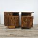 Art Decò bedside tables in walnut and brass, 1940