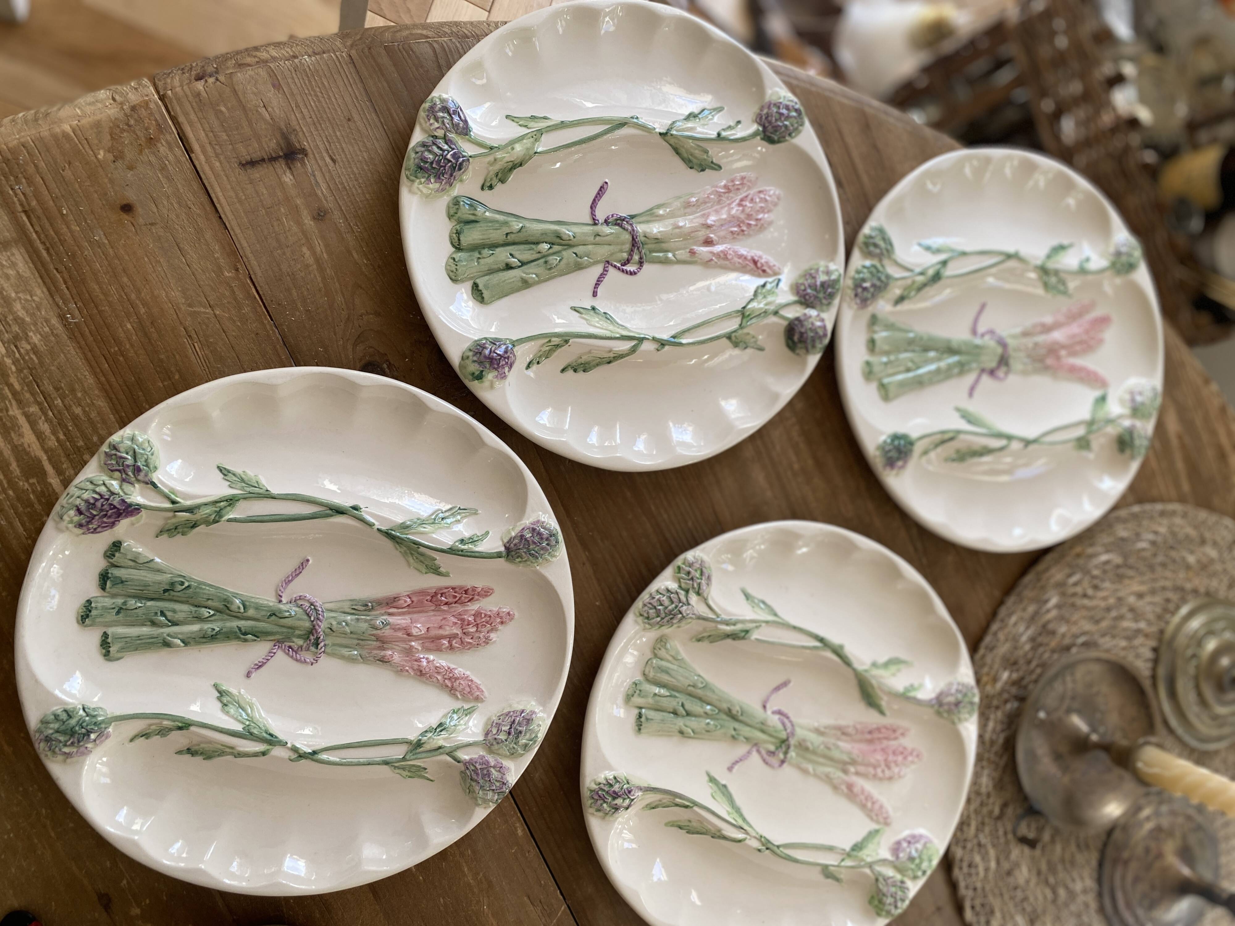 Vintage asparagus plates