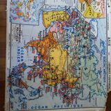 Old map Hatier Asia lablache vidal