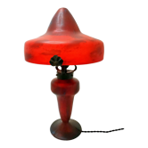Champignon art-nouveau lamp signed schneider charles - foot and lampshade in glass paste