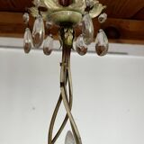 Chandelier with a floral porcelain decoration and pendants