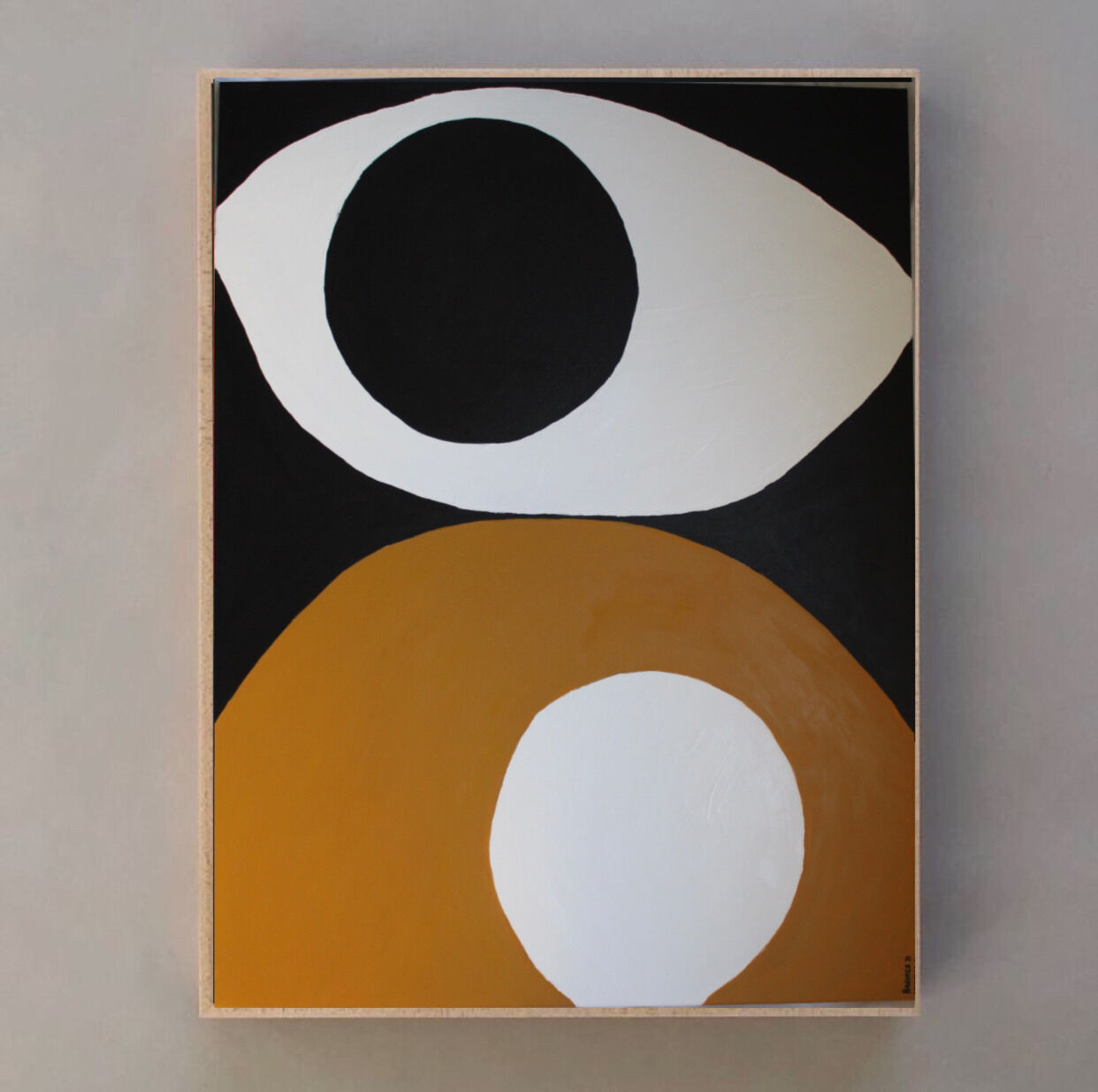 Abstract ochre painting "the eye" 100x80CM