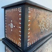 Oriental chest with marquetry and mother-of-pearl, antique.