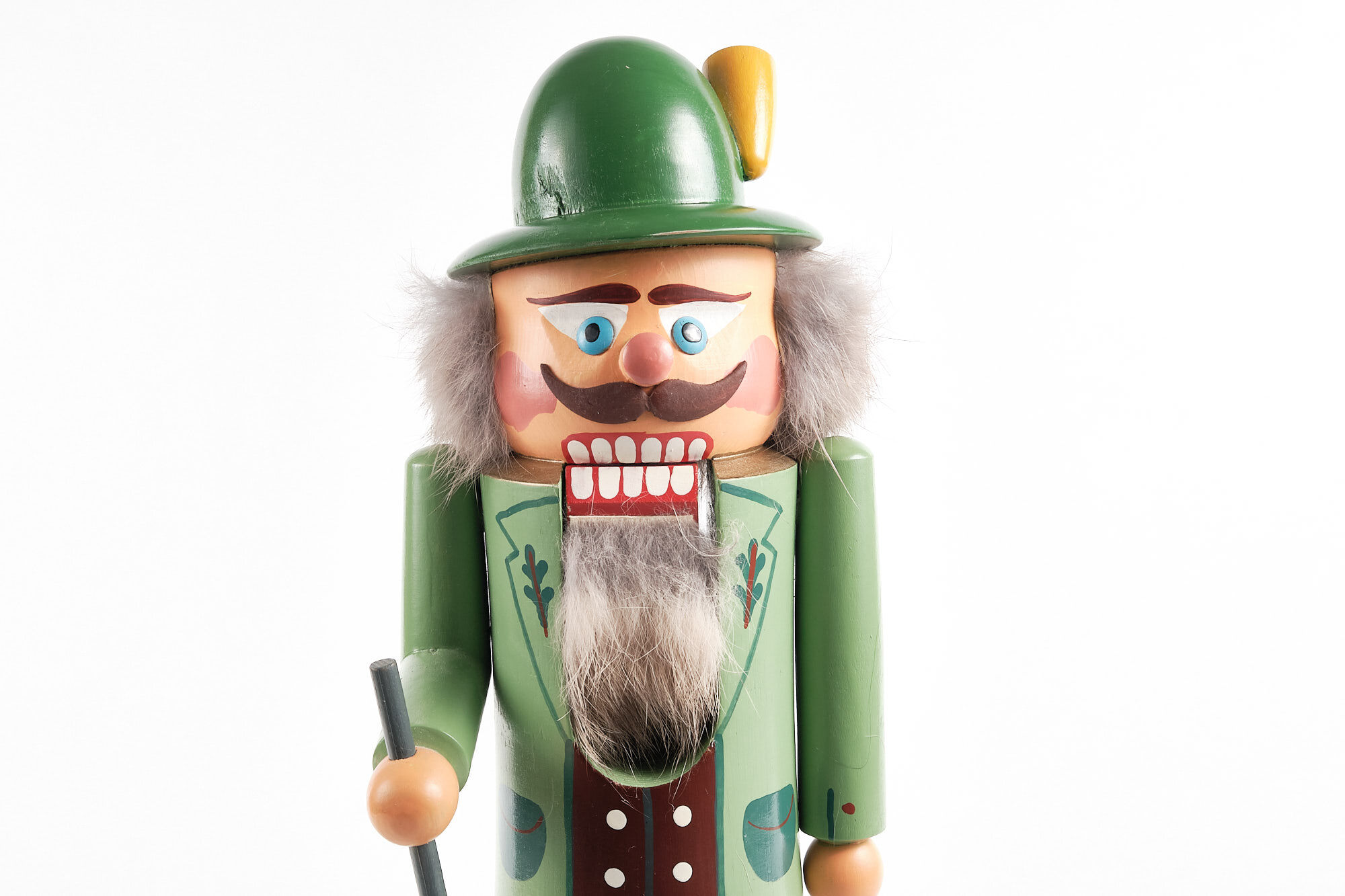 Nutcracker Erzgebirge, sculpted, vintage, GDR hussar.