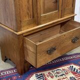 English wardrobe with 1 door and 1 drawer - early 20th century in oak