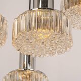 Large glass cascade chandelier designed for Staff Leuchten, Germany, 1970s.