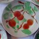 Lot 5 assiettes a dessert anciennes barbotine st clement decor peaches