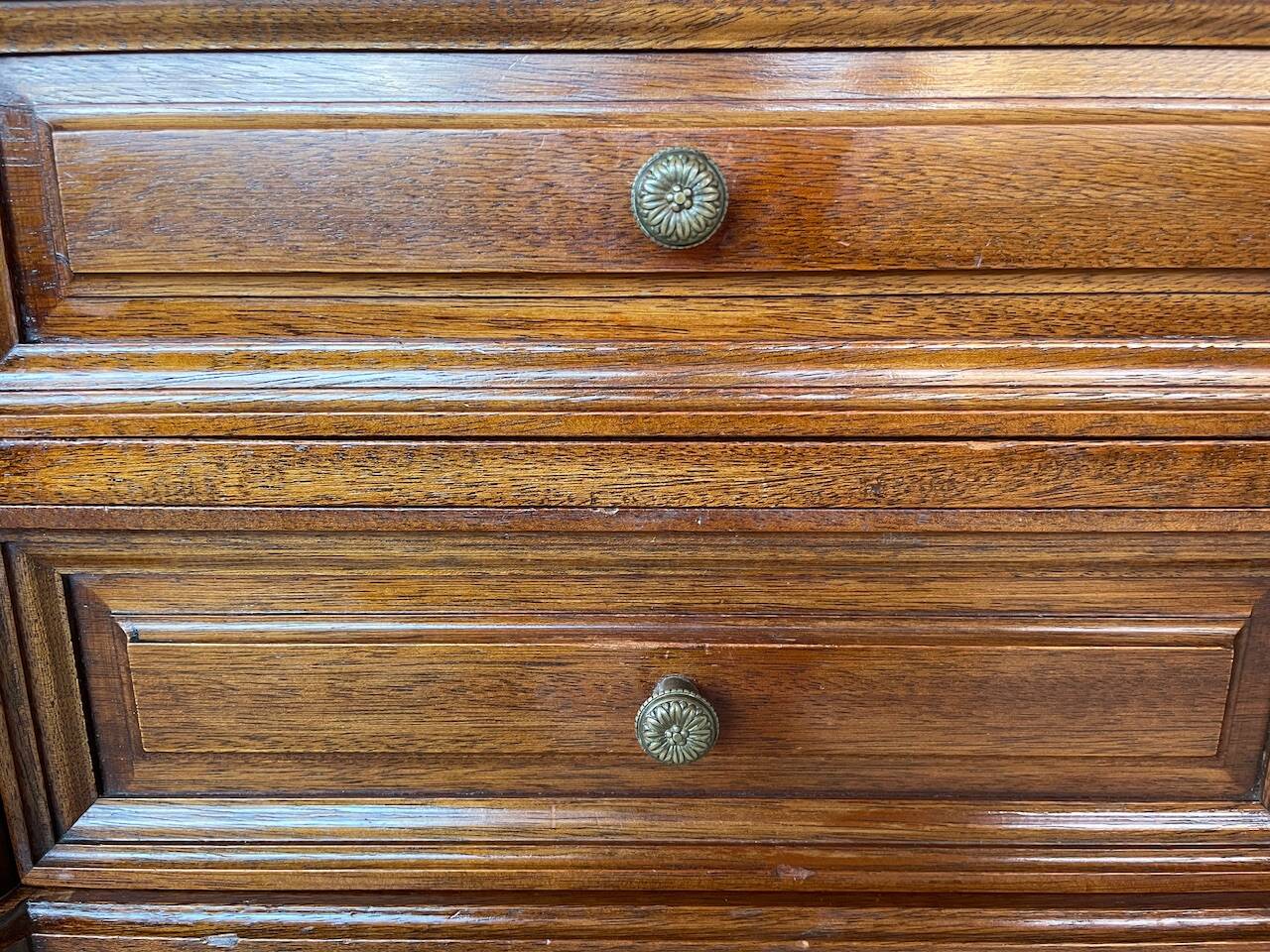Louis XVI style bedside table, Carrara marble and mahogany