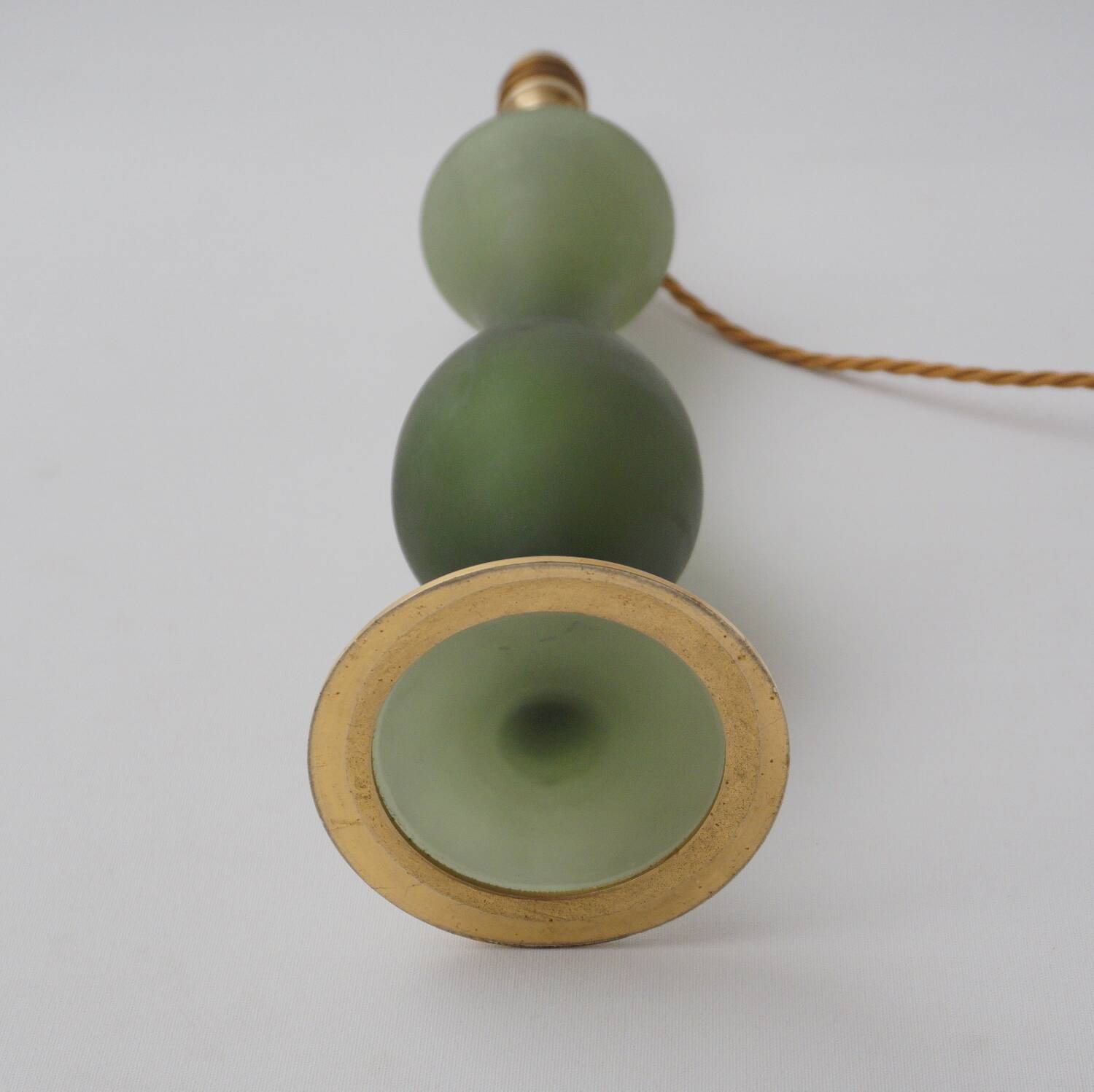 Antique table lamp in Art Nouveau glass by Baccarat and ormolu, 1890s, French.