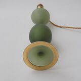 Antique table lamp in Art Nouveau glass by Baccarat and ormolu, 1890s, French.