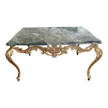 1960s marble and metal coffee table