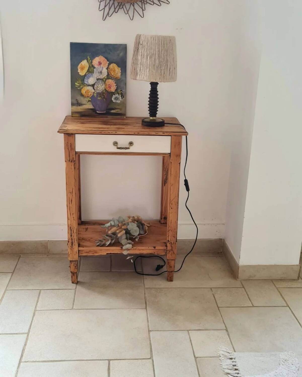 Country chic console side table