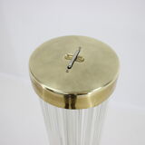 Mid-century rare design brass and Art glass modern floor lamp Kamenický Šenov/Preciosa, 1960´s