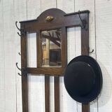 Porte-manteau et porte-parapluie anglais en chêne début XXème