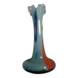 Ancien vase en pâte de verre soufflé bouche de la verrerie de clairey (88)