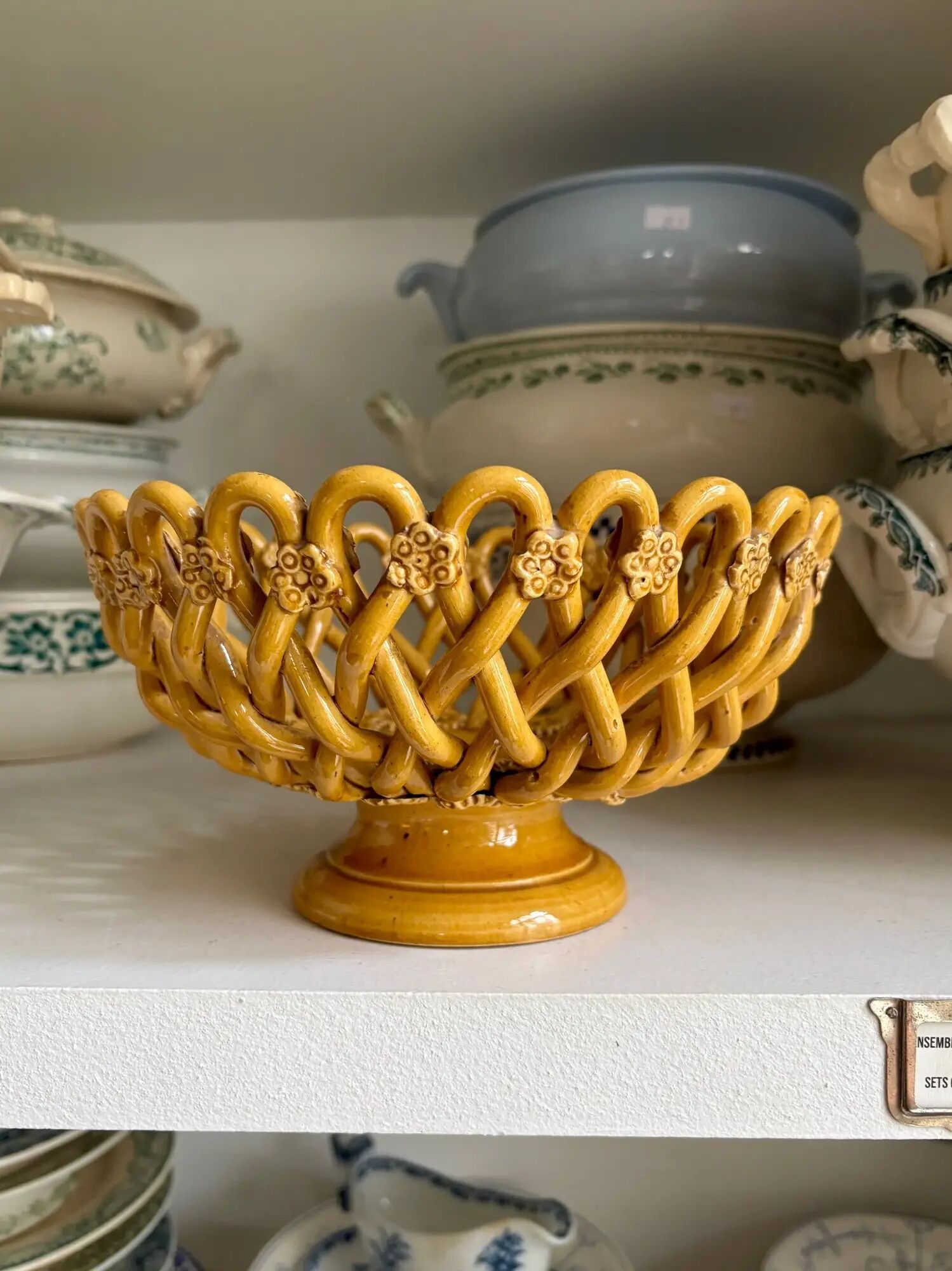 Openwork bowl Pichon Uzès in ochre earthenware