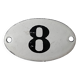 Small old enameled plaque number 8