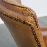 Vintage Armchair Made of Sheepskin Leather