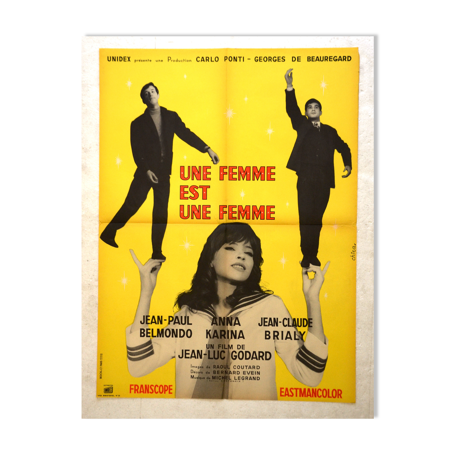 Movie poster "A Woman Is a Woman" 1961 Godard, Belmondo, Brialy...