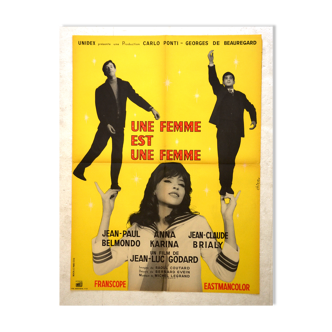 Affiche cinéma " Une Femme est une Femme " 1961 Godard, Belmondo, Brialy...