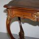 Pine desk with leather and gilding, late Victorian period around 1900.