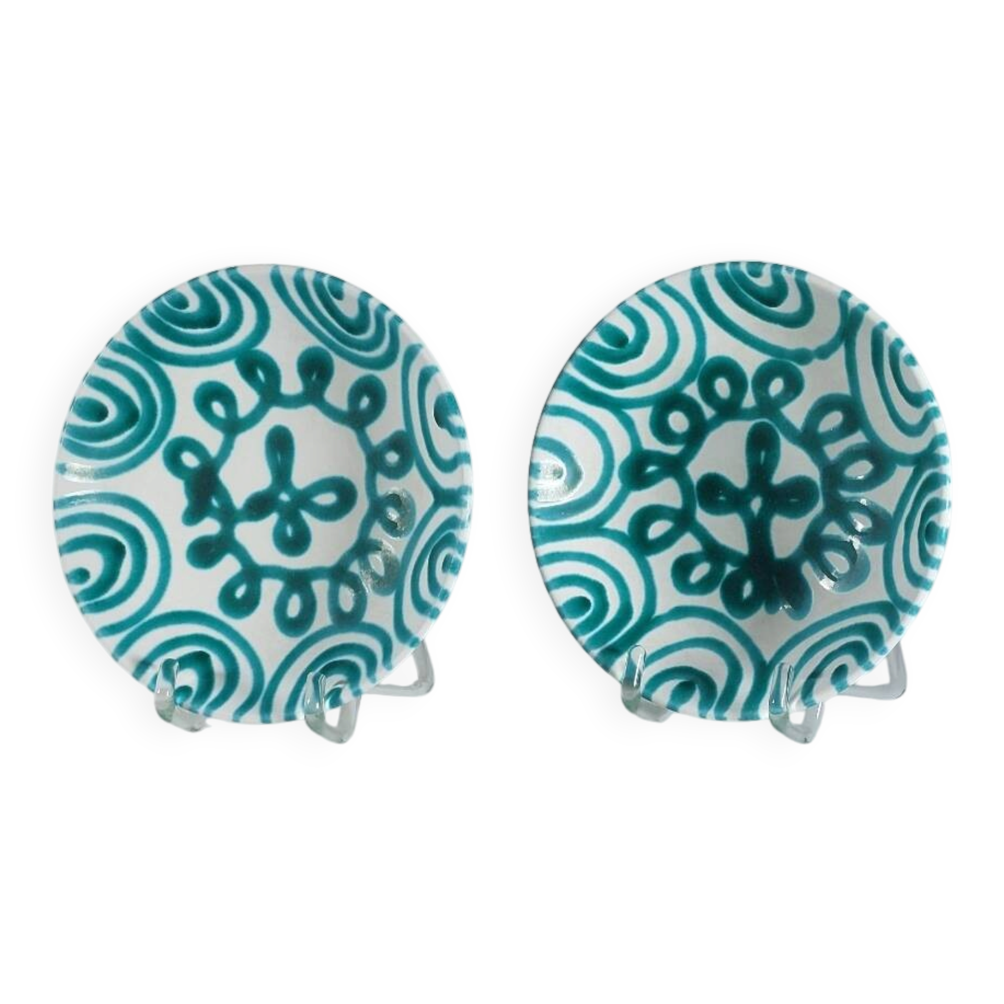 Pair of handpainted vintage plates by Gmunder Keramik Austria