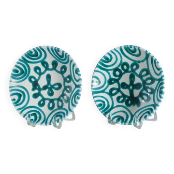 Pair of handpainted vintage plates by Gmunder Keramik Austria
