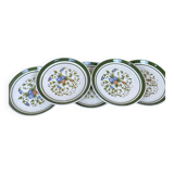 Set of 5 floral ceramic plates by Gualdi Tadino 60s