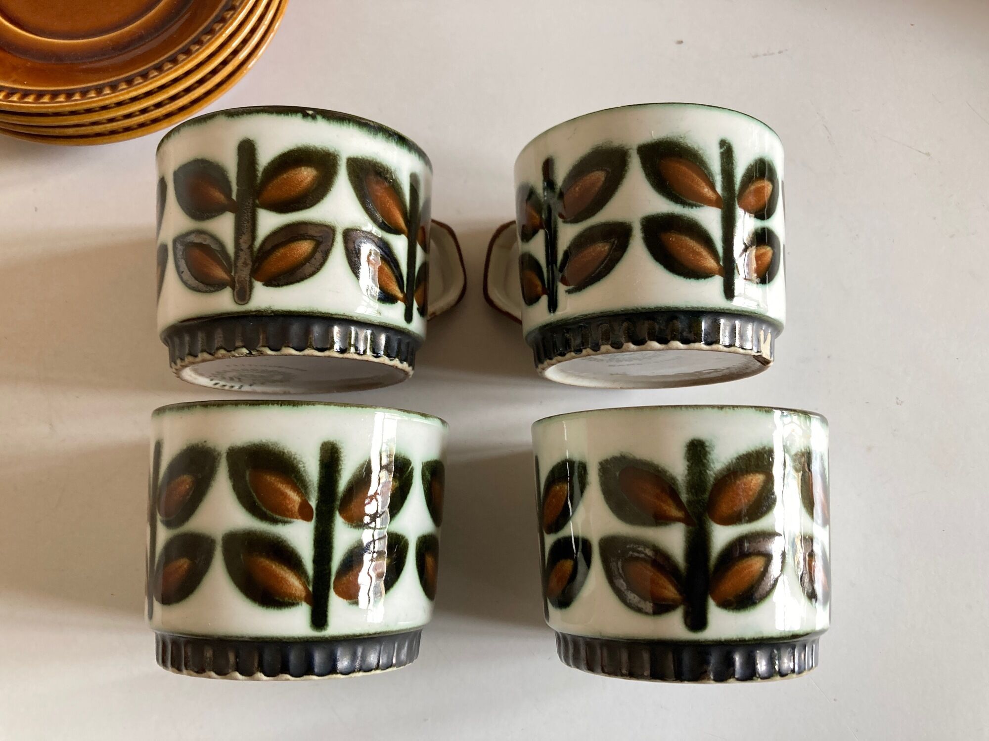 Set of 4 cups of rambouillet 1960 lunches from Boch Belgium