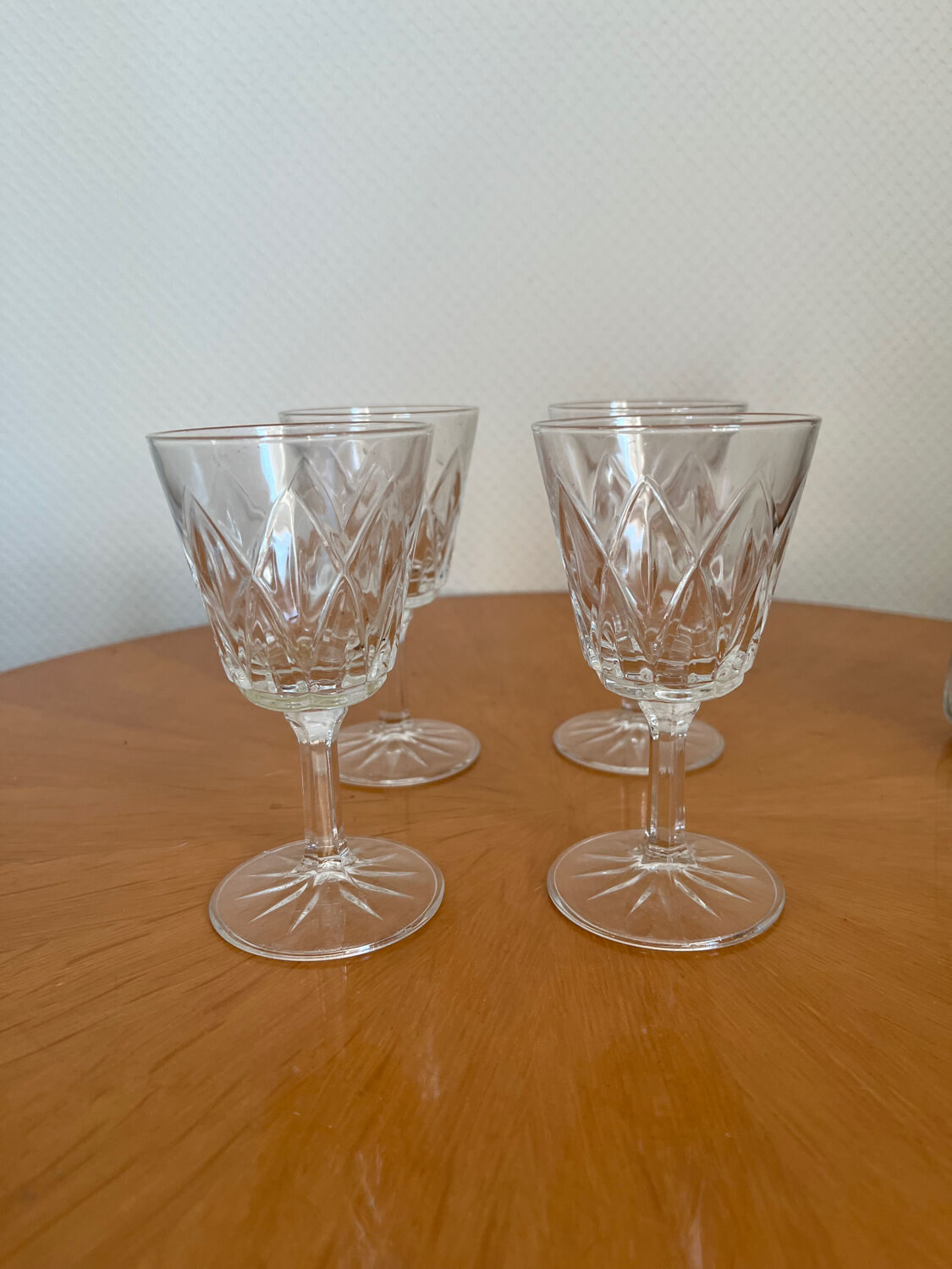 Set of 4 crystal glasses from Reims 1950