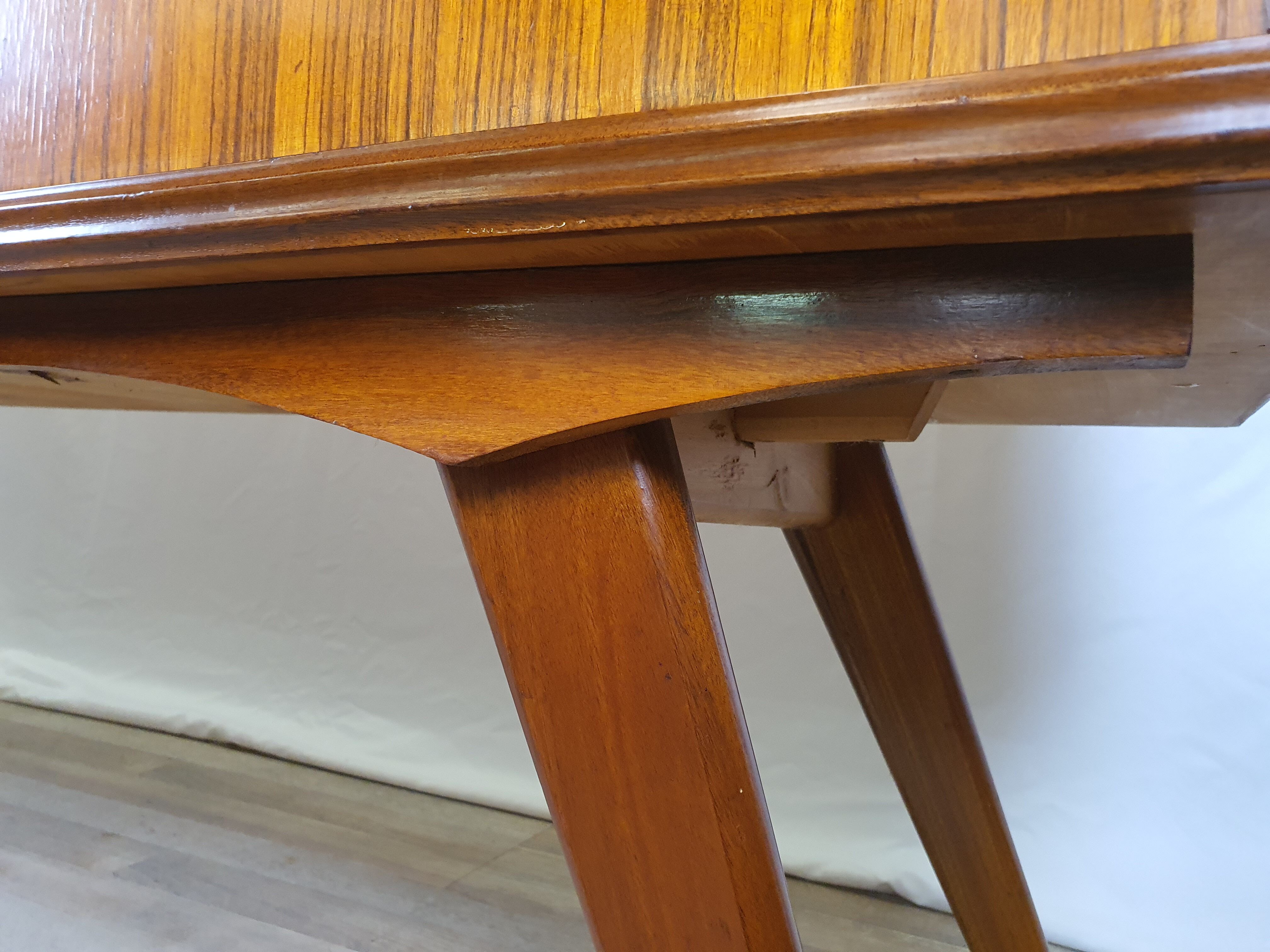 1960s sideboard with decorated doors in wood and brass