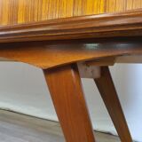 1960s sideboard with decorated doors in wood and brass