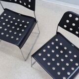Omstack vintage metal chairs BIEFFEPLAST 1970s