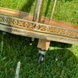 60s marquetry rolling bar trolley