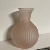 Frosted pink glass vase